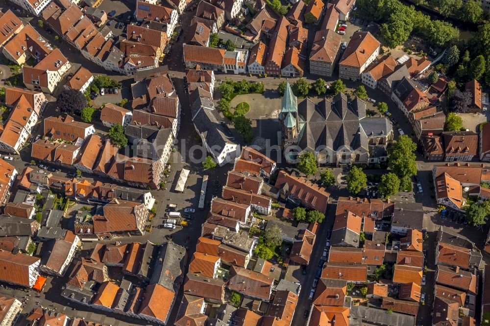 Warendorf von oben - Stadtansicht mit der Altstadt und Innenstadt am Zentrum in Warendorf im Bundesland Nordrhein-Westfalen