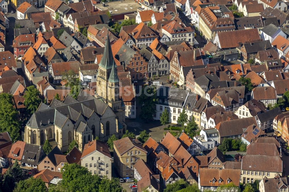 Luftaufnahme Warendorf - Stadtansicht mit der Altstadt und Innenstadt am Zentrum in Warendorf im Bundesland Nordrhein-Westfalen