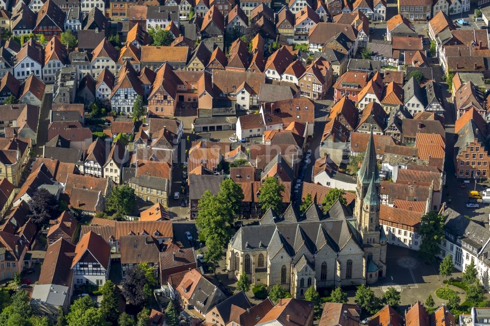 Warendorf von oben - Stadtansicht mit der Altstadt und Innenstadt am Zentrum in Warendorf im Bundesland Nordrhein-Westfalen