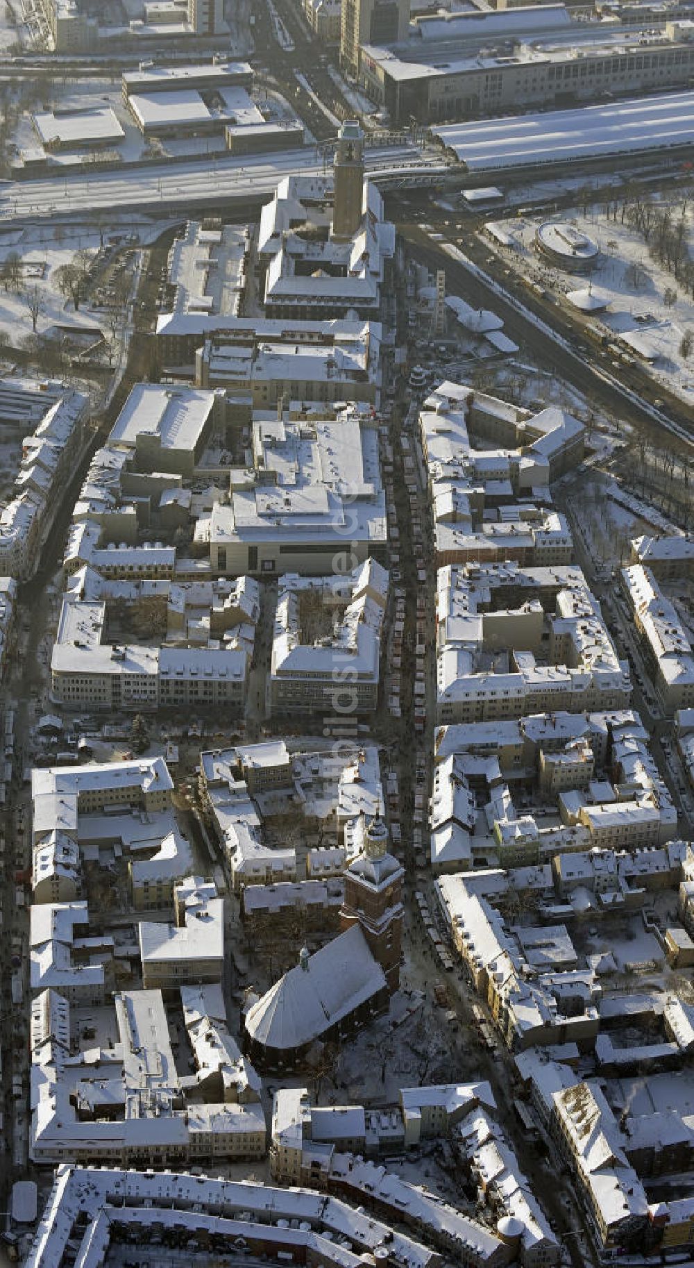 Berlin aus der Vogelperspektive: Stadtansicht Altstadt Spandau in Berlin im Winter