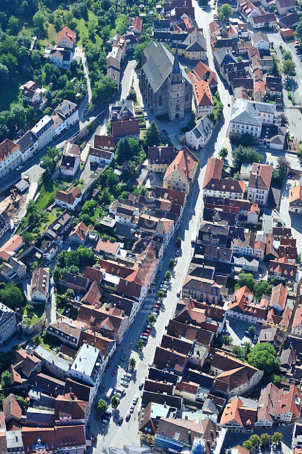 Luftbild Kulmbach - Stadtansicht auf das Altstadt- Stadtzentrum in Kulmbach, Bayern