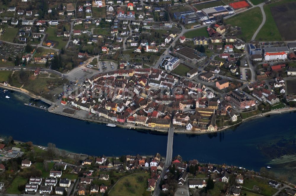 Stein am Rhein von oben - Stadtansicht der Altstadt von Stein am Rhein im Kanton Schaffhausen in der Schweiz