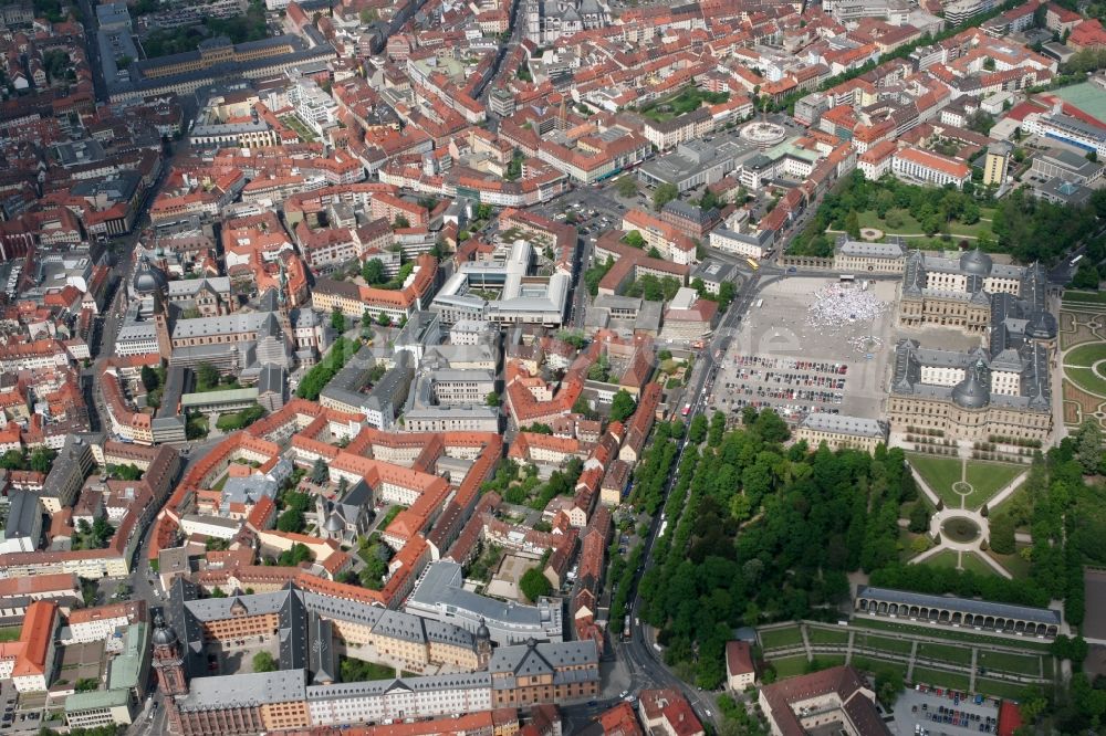 Würzburg von oben - Stadtansicht der Altstadt von Würzburg im Bundesland Bayern