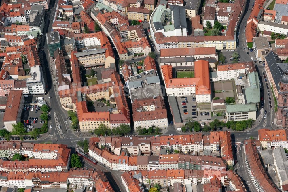 Luftbild Würzburg - Stadtansicht der Altstadt von Würzburg im Bundesland Bayern