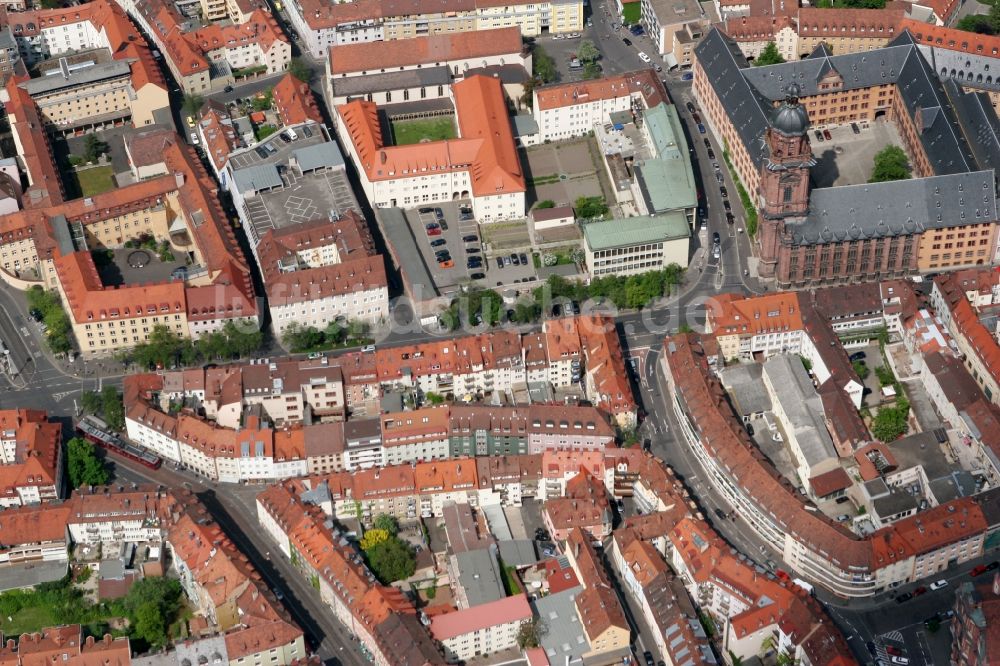 Luftaufnahme Würzburg - Stadtansicht der Altstadt von Würzburg im Bundesland Bayern