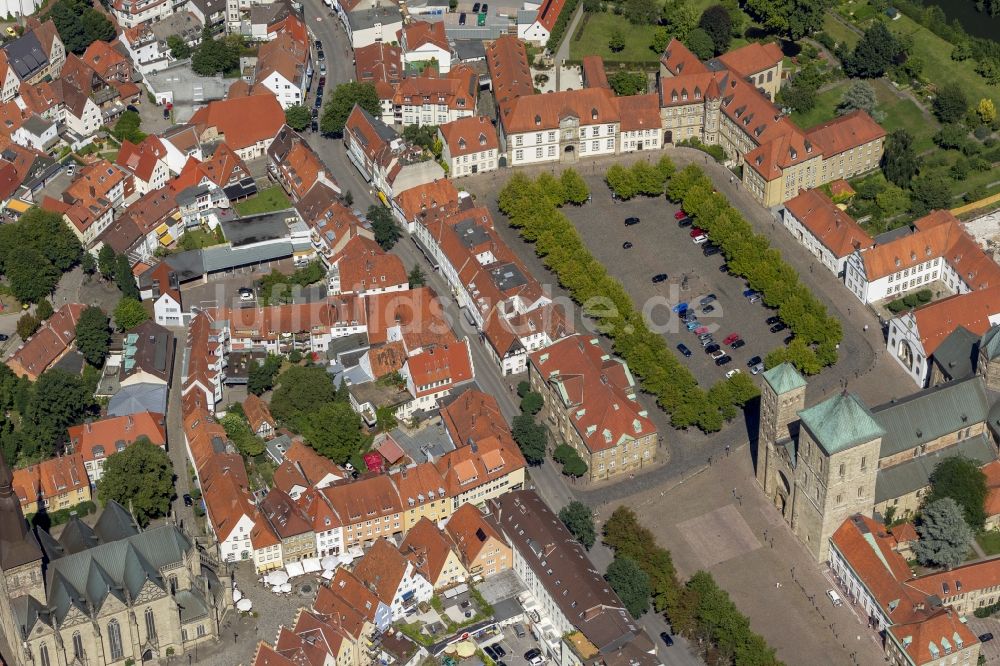 Luftaufnahme Osnabrück - Stadtansicht vom Altstadtzentrum mit dem Dom St. Peter am Domplatz Osnabrück im Bundesland Niedersachsen