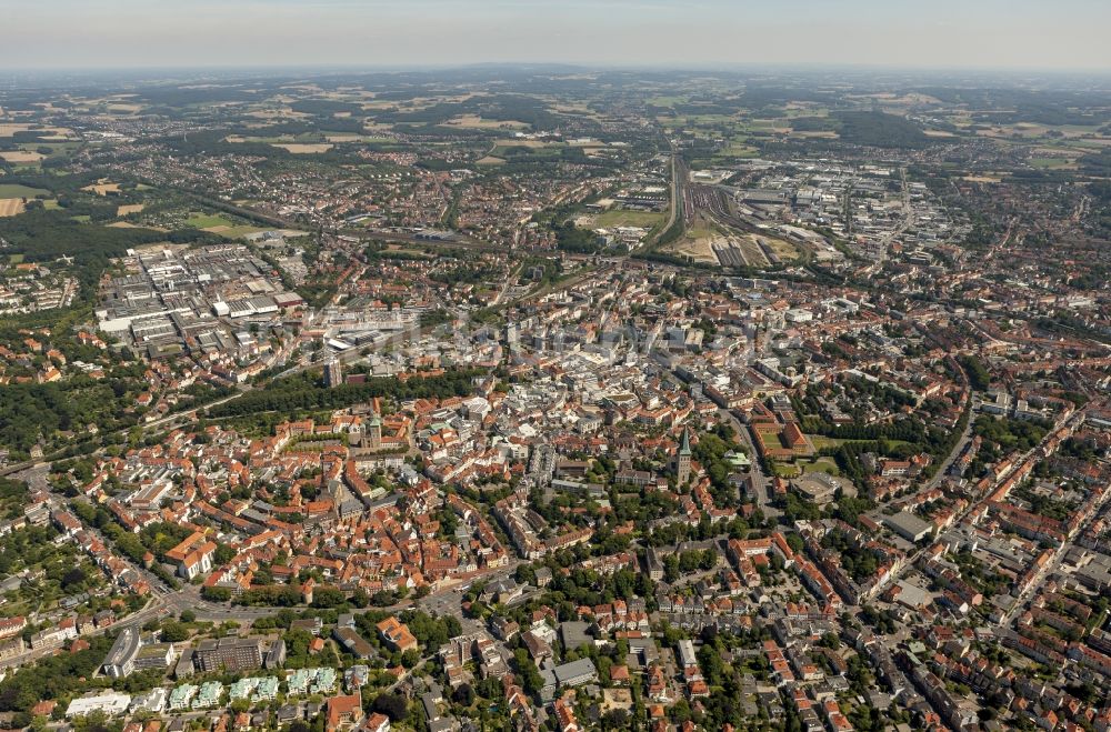 Osnabrück aus der Vogelperspektive: Stadtansicht vom Altstadtzentrum Osnabrück im Bundesland Niedersachsen