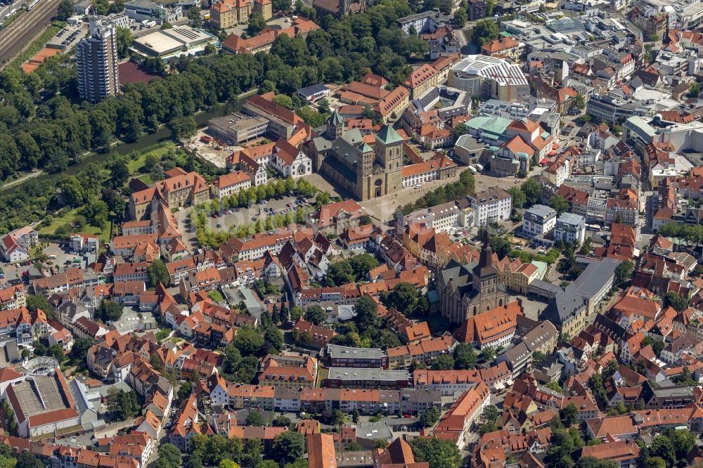 Luftaufnahme Osnabrück - Stadtansicht vom Altstadtzentrum Osnabrück im Bundesland Niedersachsen