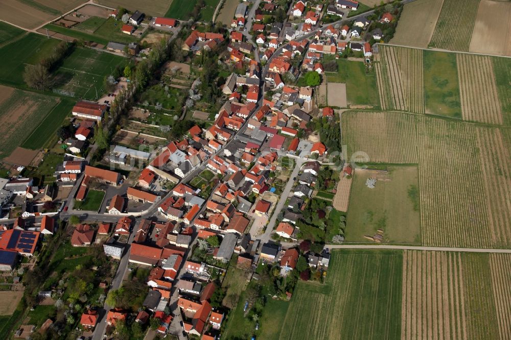 Alzey OT Dautenheim von oben - Stadtansicht von Alzey-Dautenheim im Bundesland Rheinland-Pfalz