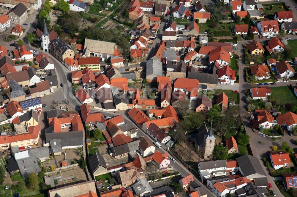 Luftaufnahme Alzey OT Heimersheim - Stadtansicht von Alzey-Heimersheim im Bundesland Rheinland-Pfalz