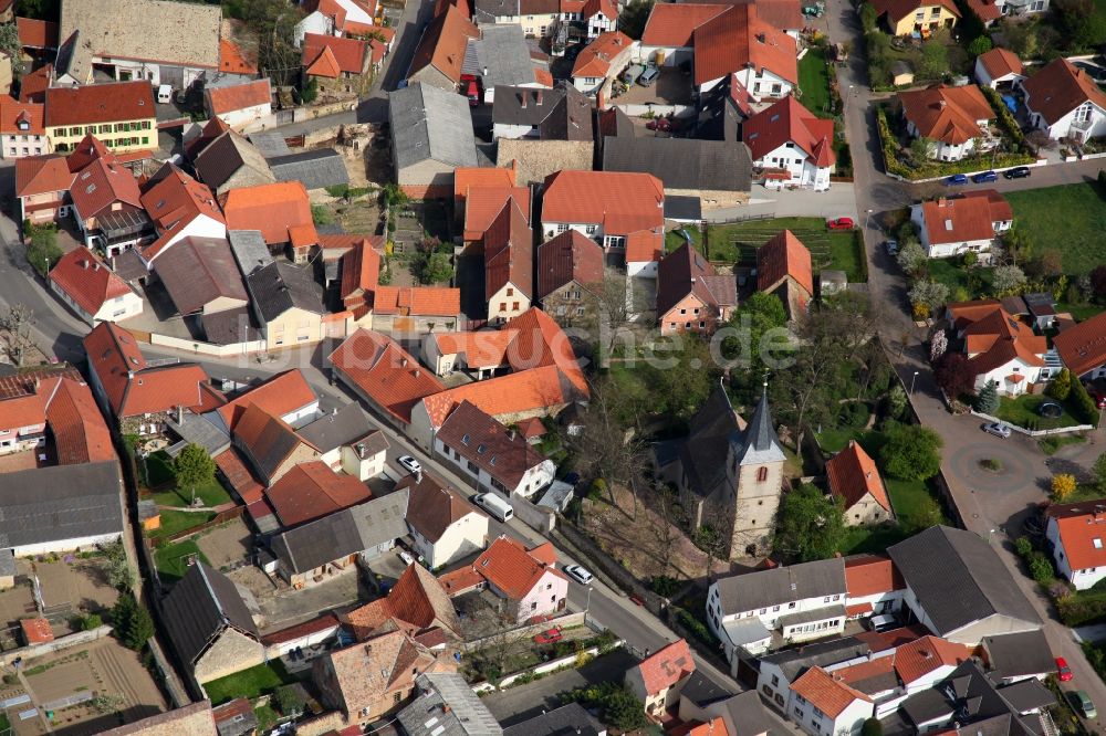 Luftaufnahme Alzey OT Heimersheim - Stadtansicht von Alzey-Heimersheim im Bundesland Rheinland-Pfalz