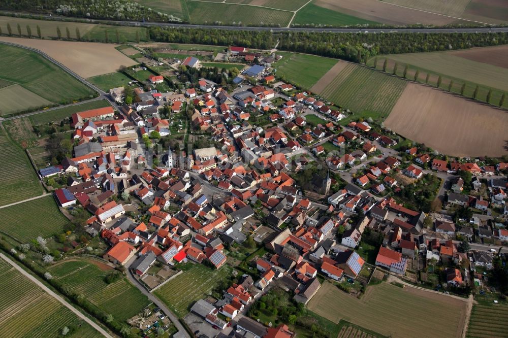 Alzey OT Heimersheim von oben - Stadtansicht von Alzey-Heimersheim im Bundesland Rheinland-Pfalz