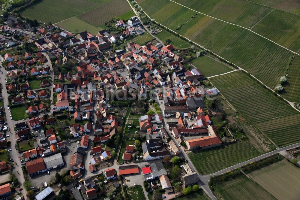 Alzey OT Heimersheim von oben - Stadtansicht von Alzey-Heimersheim im Bundesland Rheinland-Pfalz