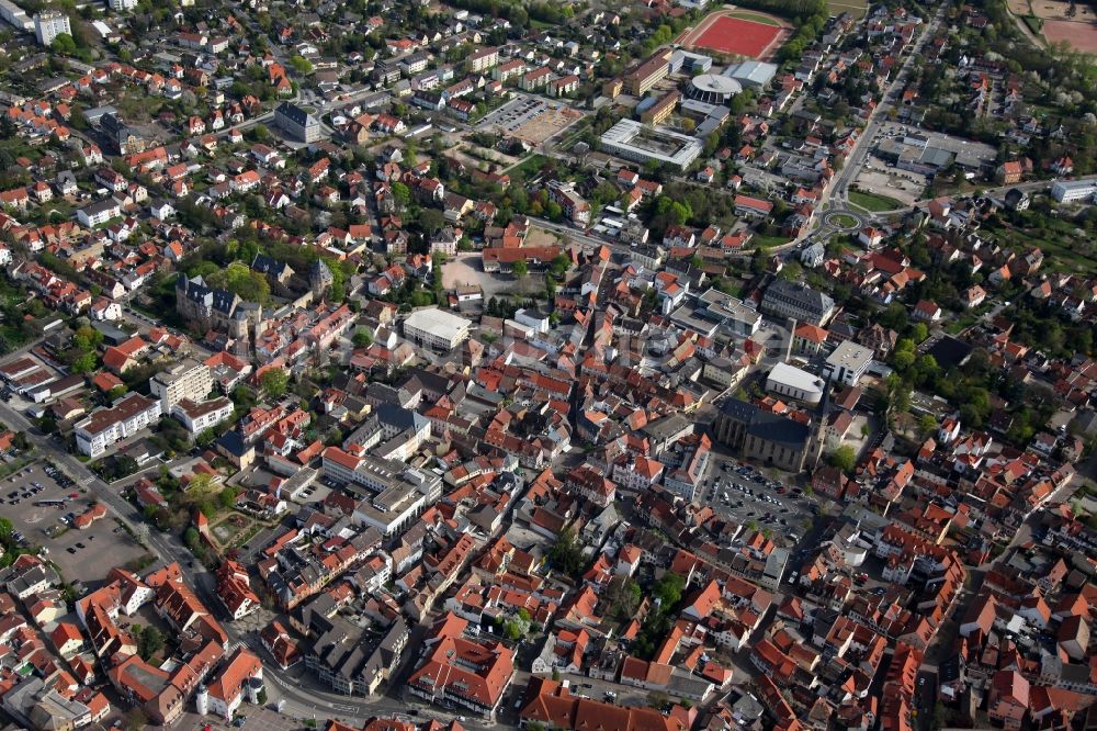 Alzey von oben - Stadtansicht von Alzey im Bundesland Rheinland-Pfalz