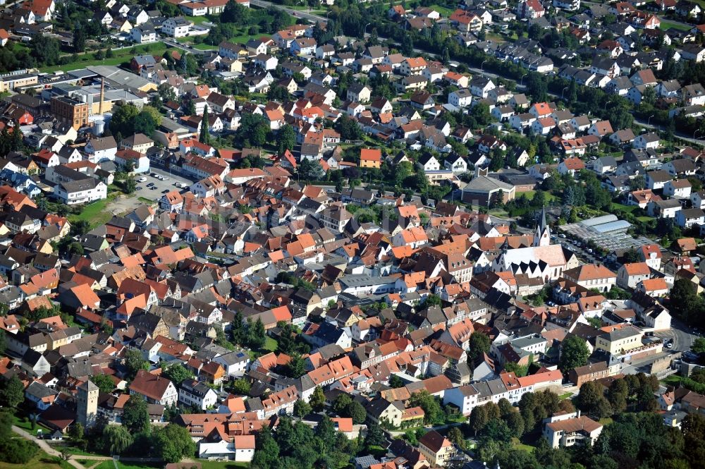 Babenhausen aus der Vogelperspektive: Stadtansicht von Babenhausen im Bundesland Hessen