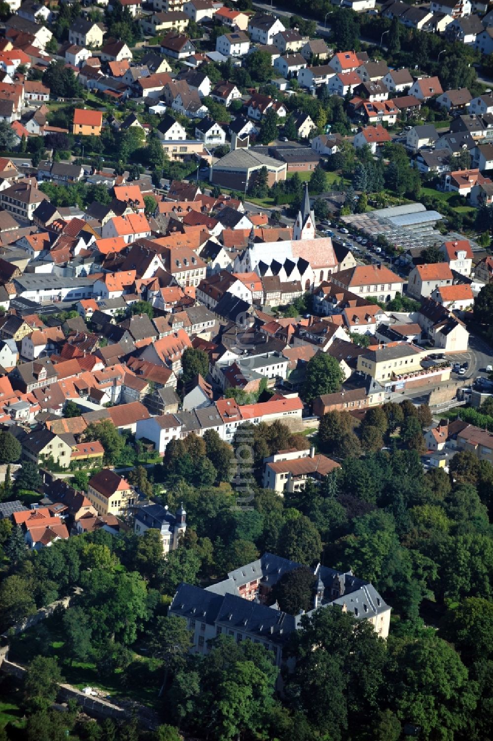 Babenhausen von oben - Stadtansicht von Babenhausen im Bundesland Hessen