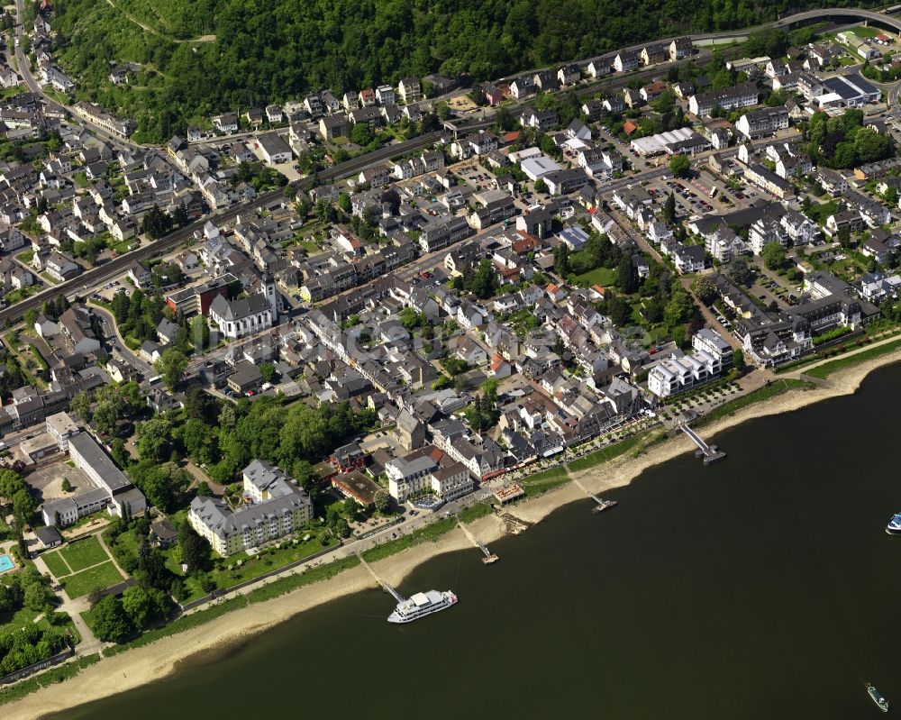 Bad Breisig aus der Vogelperspektive: Stadtansicht von Bad Breisig am Ufer des Rhein im Bundesland Rheinland-Pfalz