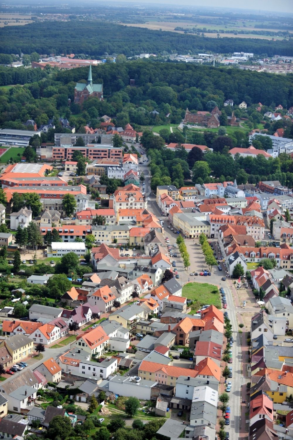 Luftaufnahme Bad Doberan - Stadtansicht von Bad Doberan im Bundesland Mecklenburg-Vorpommern