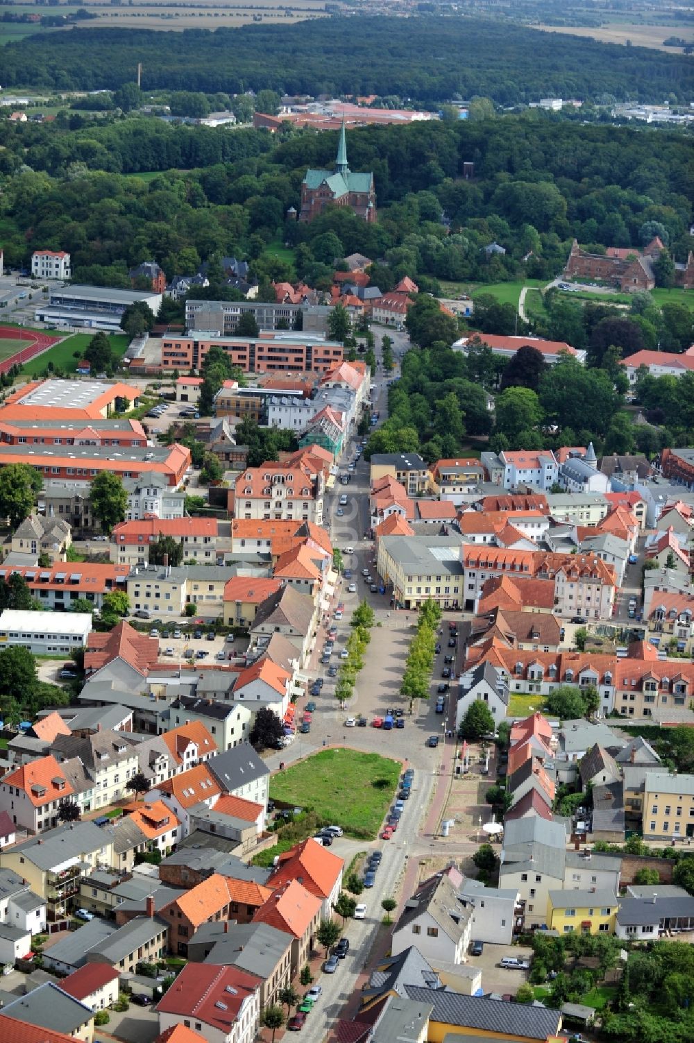 Bad Doberan aus der Vogelperspektive: Stadtansicht von Bad Doberan im Bundesland Mecklenburg-Vorpommern