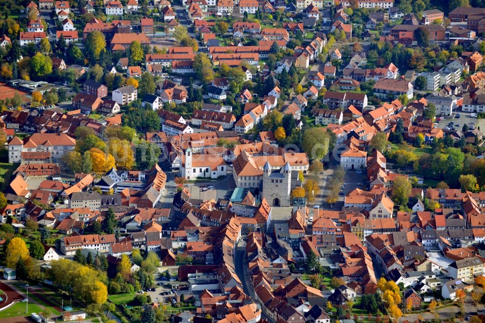 Bad Gandersheim von oben - Stadtansicht von Bad Gandersheim im Bundesland Niedersachsen