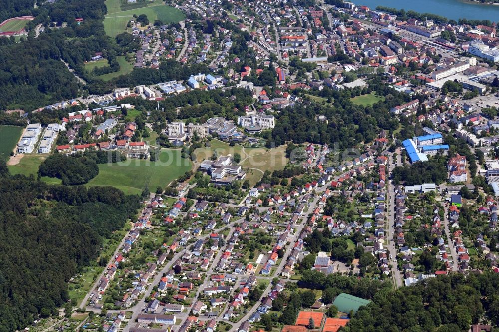 Luftaufnahme Bad Säckingen - Stadtansicht beim Kurzentrum im Stadtgebiet in Bad Säckingen im Bundesland Baden-Württemberg, Deutschland