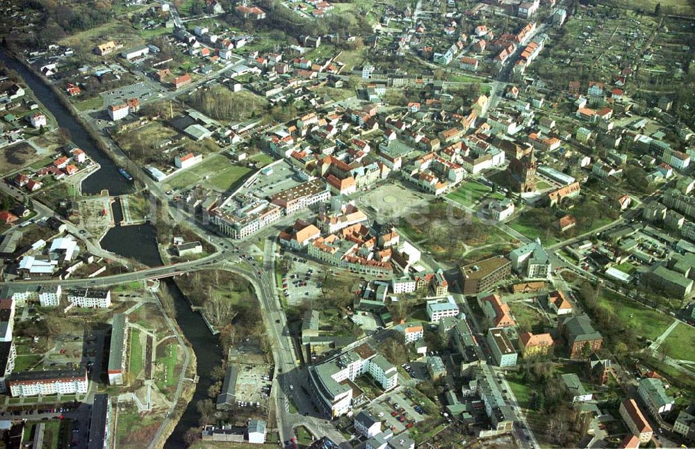 Luftaufnahme Eberswalde - Stadtansicht vom Bereich des Marktplatzes in Eberswalde