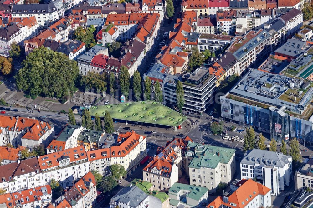 Luftbild München - Stadtansicht des Bereiches um die Münchner Freiheit im Stadtteil Schwabing in München im Bundesland Bayern