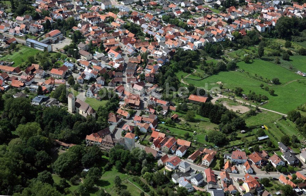 Berg - Pfalz aus der Vogelperspektive: Stadtansicht von Berg - Pfalz im Bundesland Rheinland-Pfalz