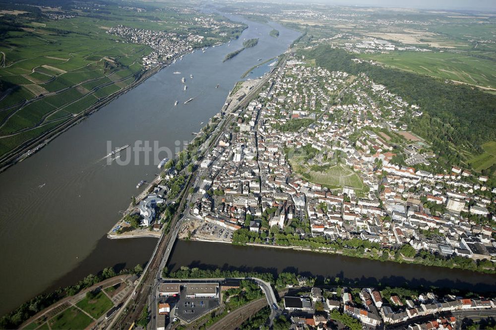 Bingen von oben - Stadtansicht Bingen