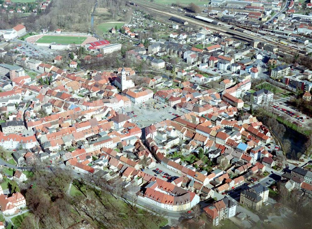 Luftbild Bischofswerda / Sachsen - Stadtansicht von Bischofswerda in Sachsen.