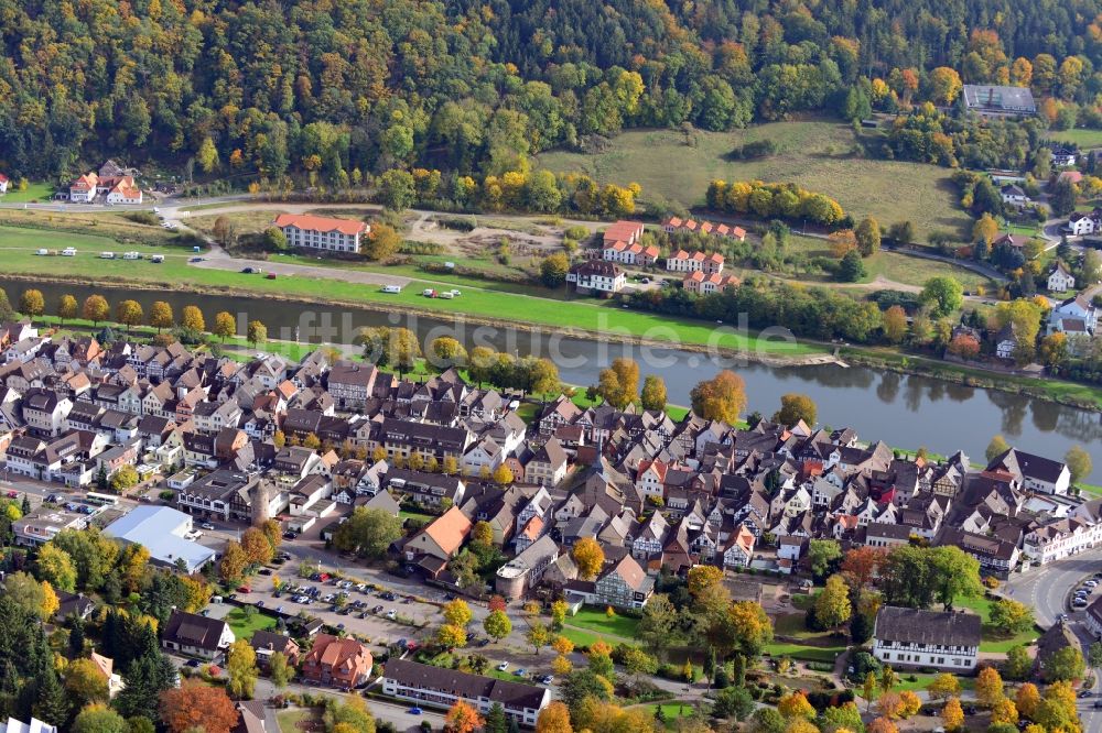 Bodenwerder aus der Vogelperspektive: Stadtansicht von Bodenwerder im Bundesland Niedersachsen