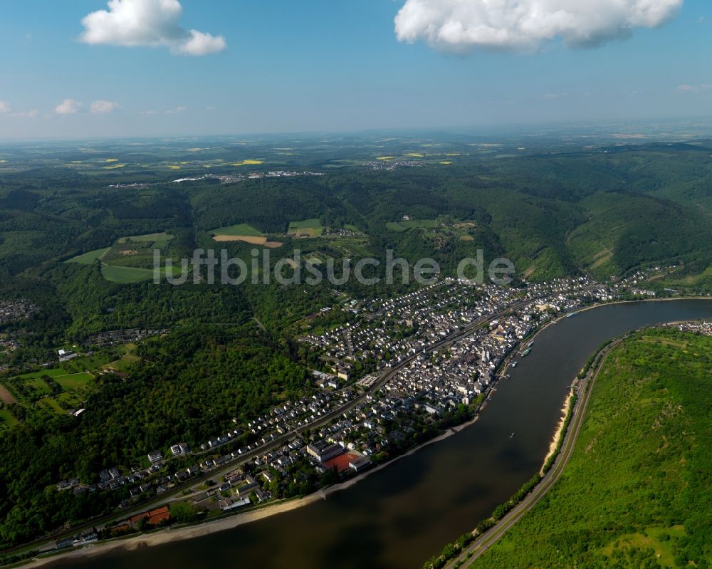 Boppard von oben - Stadtansicht von Boppard im Bundesland Rheinland-Pfalz