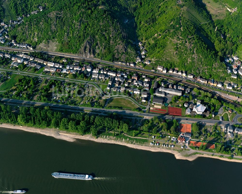 Braubach von oben - Stadtansicht von Braubach im Bundesland Rheinland-Pfalz