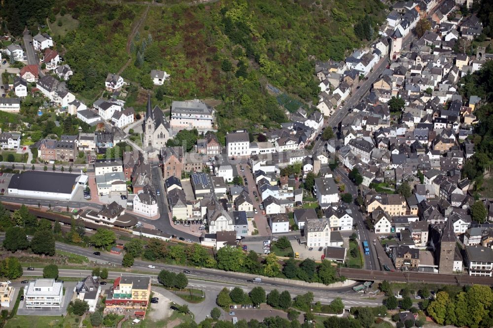 Braubach aus der Vogelperspektive: Stadtansicht von Braubach im Bundesland Rheinland-Pfalz