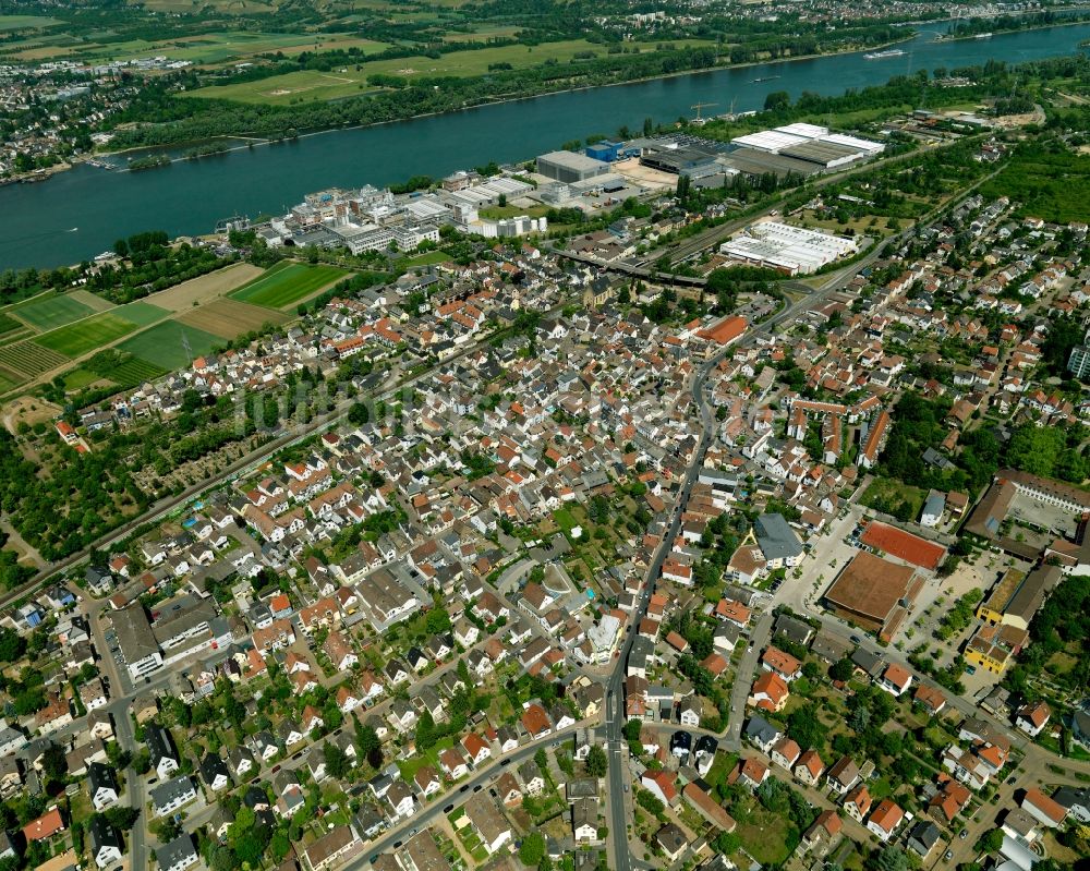 Luftaufnahme Budenheim - Stadtansicht von Budenheim im Bundesland Rheinland-Pfalz