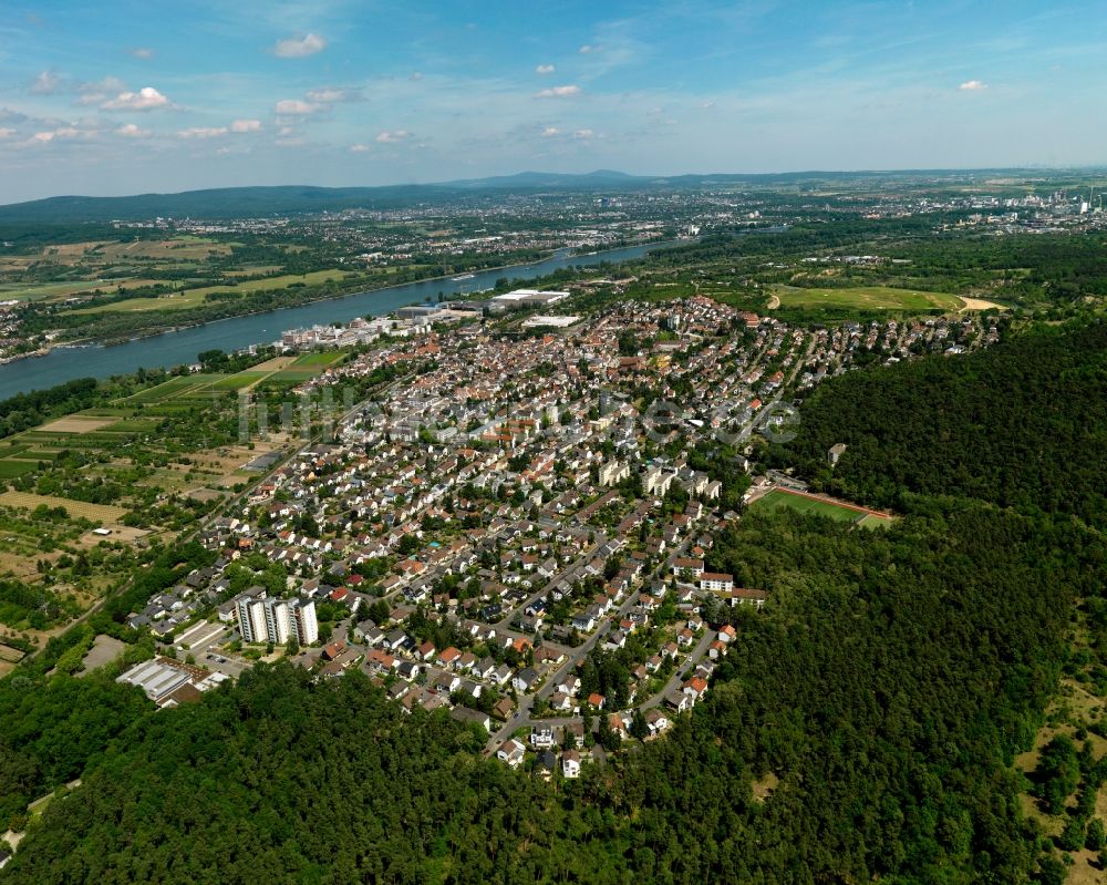 Luftaufnahme Budenheim - Stadtansicht von Budenheim im Bundesland Rheinland-Pfalz