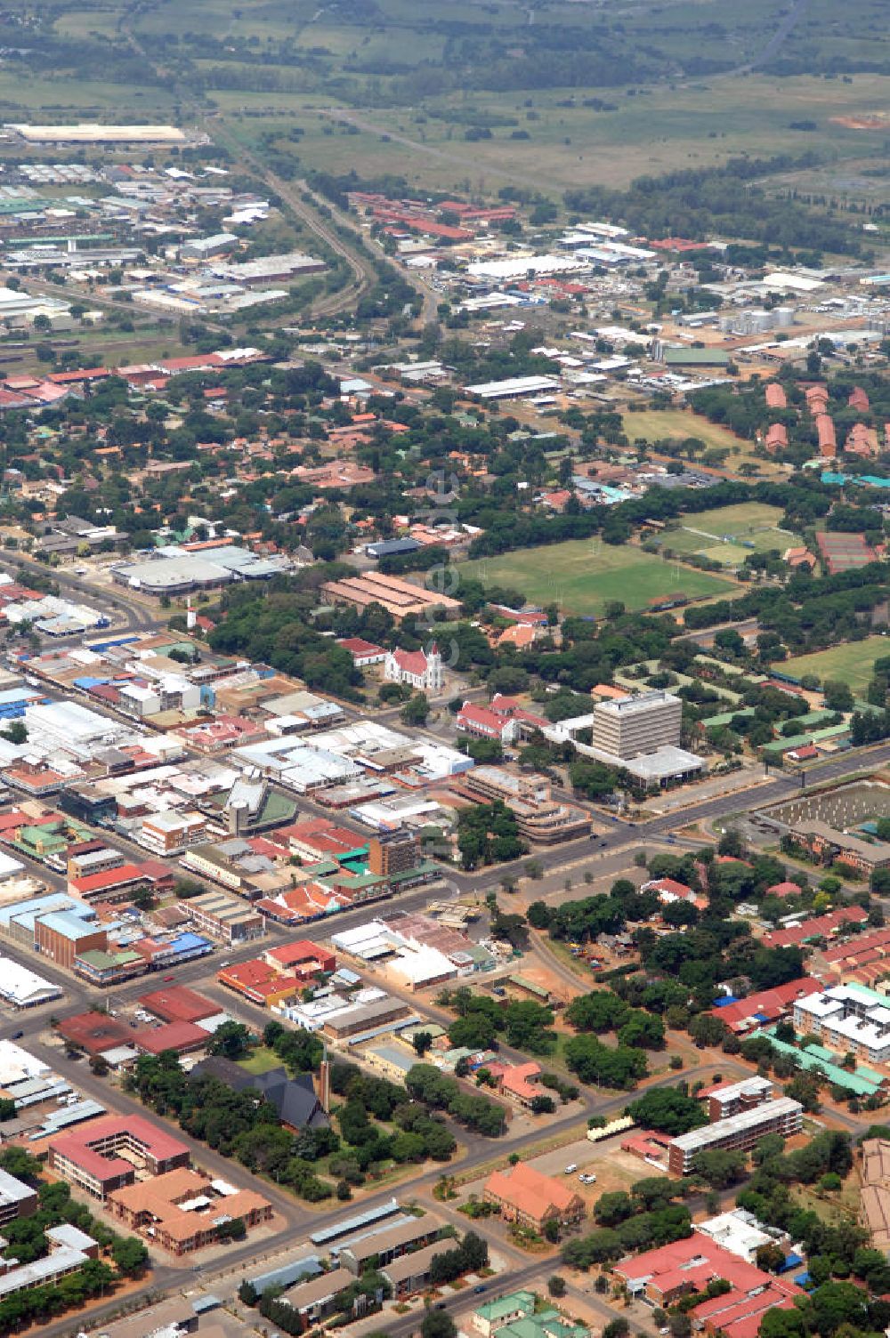 Rustenburg aus der Vogelperspektive: Stadtansicht Cityscape von Rustenburg in Südafrika / South Africa