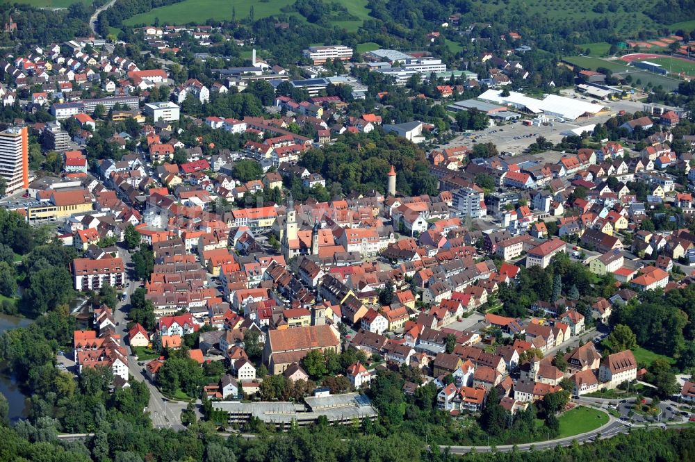 Crailsheim von oben - Stadtansicht von Crailsheim im Bundesland Baden-Württemberg