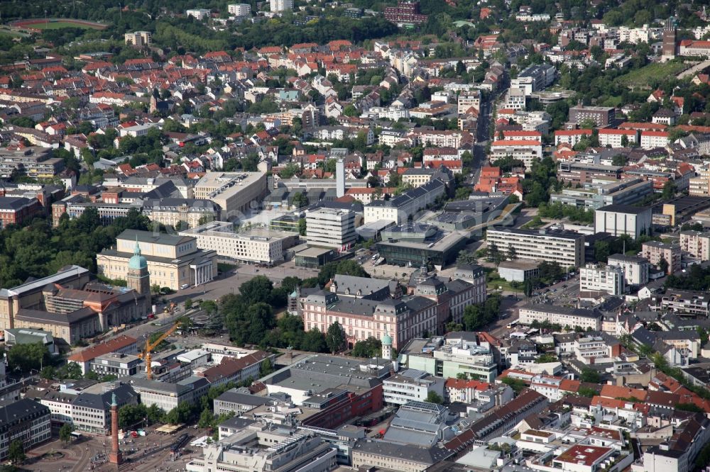 Darmstadt von oben - Stadtansicht von Darmstadt im Bundesland Hessen