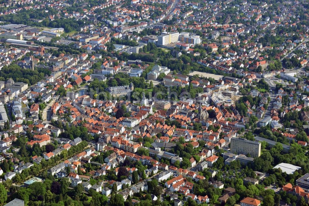 Detmold aus der Vogelperspektive: Stadtansicht von Detmold in Ostwestfalen-Lippe im Bundesland Nordrhein-Westfalen