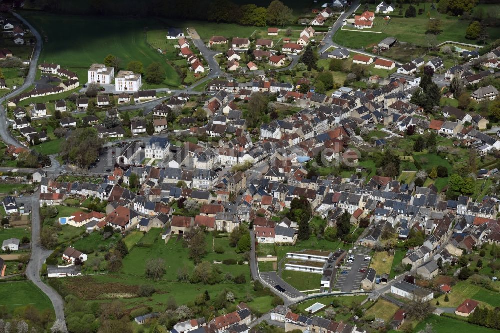 Luftaufnahme Dun-le-Palestel - Stadtansicht von Dun-le-Palestel in Aquitaine-Limousin-Poitou-Charentes, Frankreich