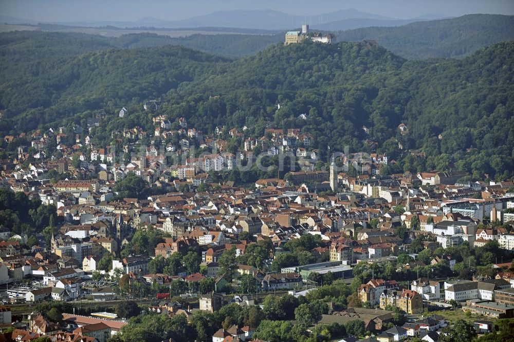 Luftaufnahme Eisenach - Stadtansicht Eisenach und Wartburg