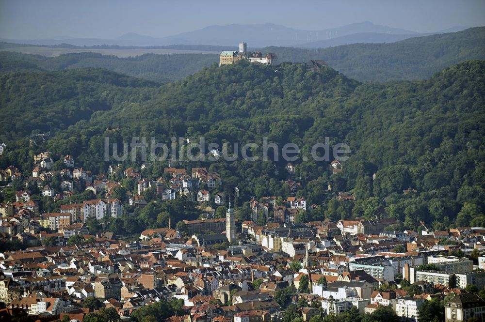 Eisenach von oben - Stadtansicht Eisenach und Wartburg