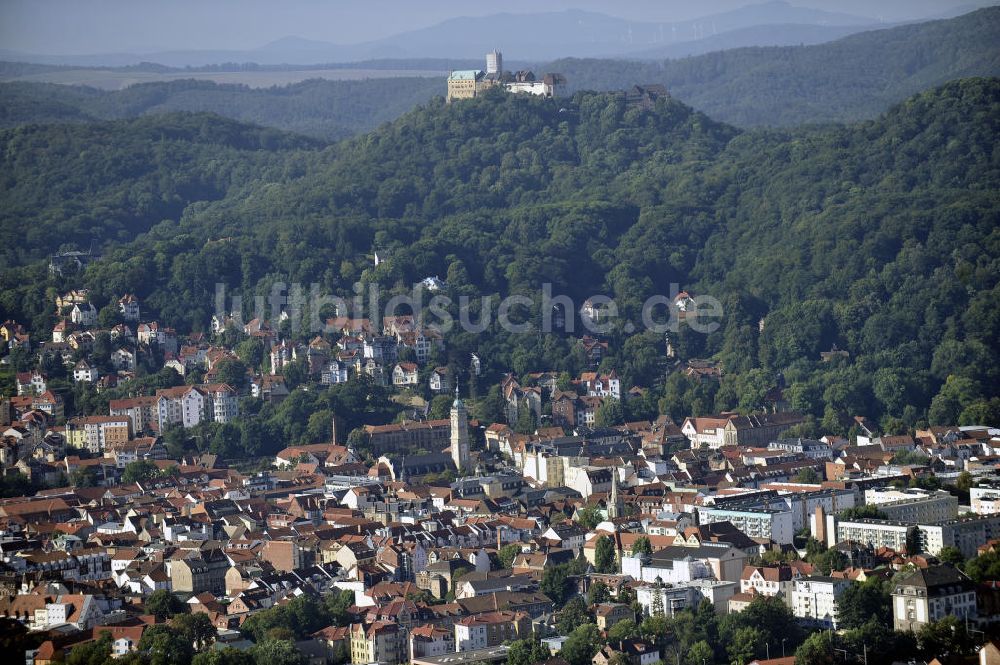 Eisenach aus der Vogelperspektive: Stadtansicht Eisenach und Wartburg