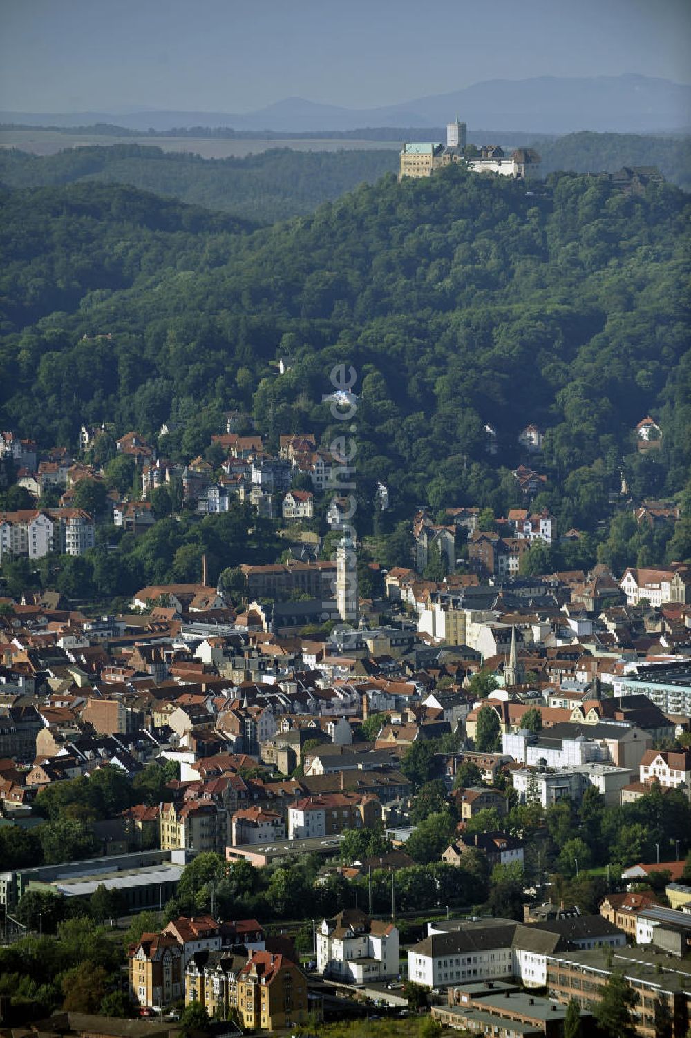 Luftbild Eisenach - Stadtansicht Eisenach und Wartburg