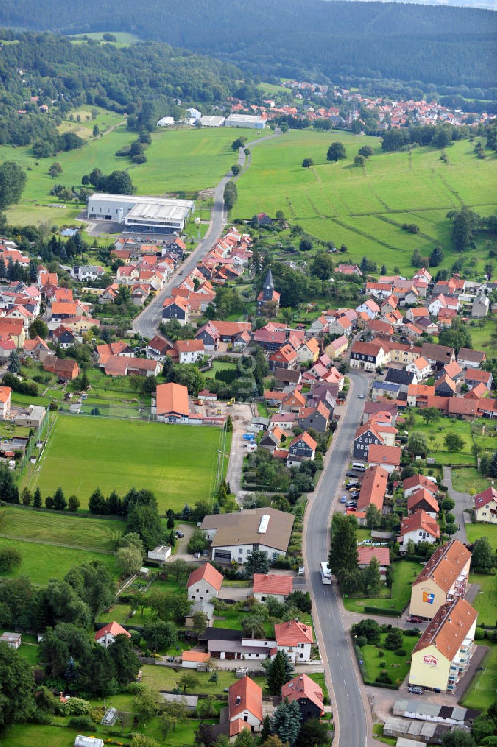 Emsetal OT Schmerbach von oben - Stadtansicht Emsetal OT Schmerbach