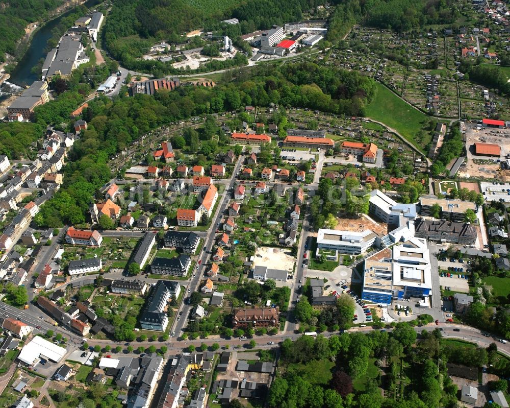 Luftbild Mittweida - Stadtansicht entlang der Gartenstraße in Mittweida im Bundesland Sachsen, Deutschland