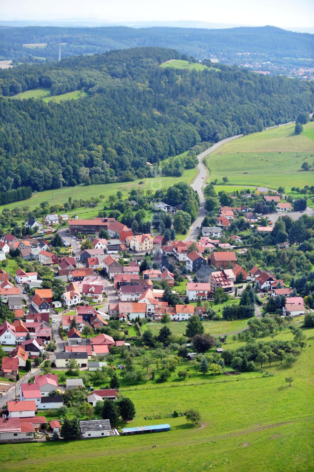 Fischbach / Rhön von oben - Stadtansicht Fischbach / Rhön