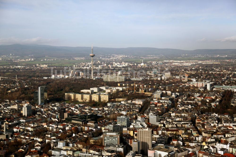 Frankfurt am Main von oben - Stadtansicht Frankfurt am Main mit Fernsehturm