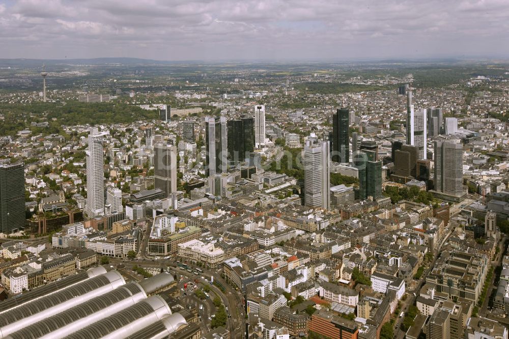 Luftaufnahme Frankfurt am Main - Stadtansicht der Frankfurter Skyline